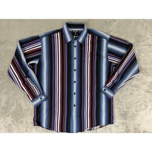 Polo Jeans Co Ralph Lauren Shirt Mens Medium‎ Multicolor Striped Button Down